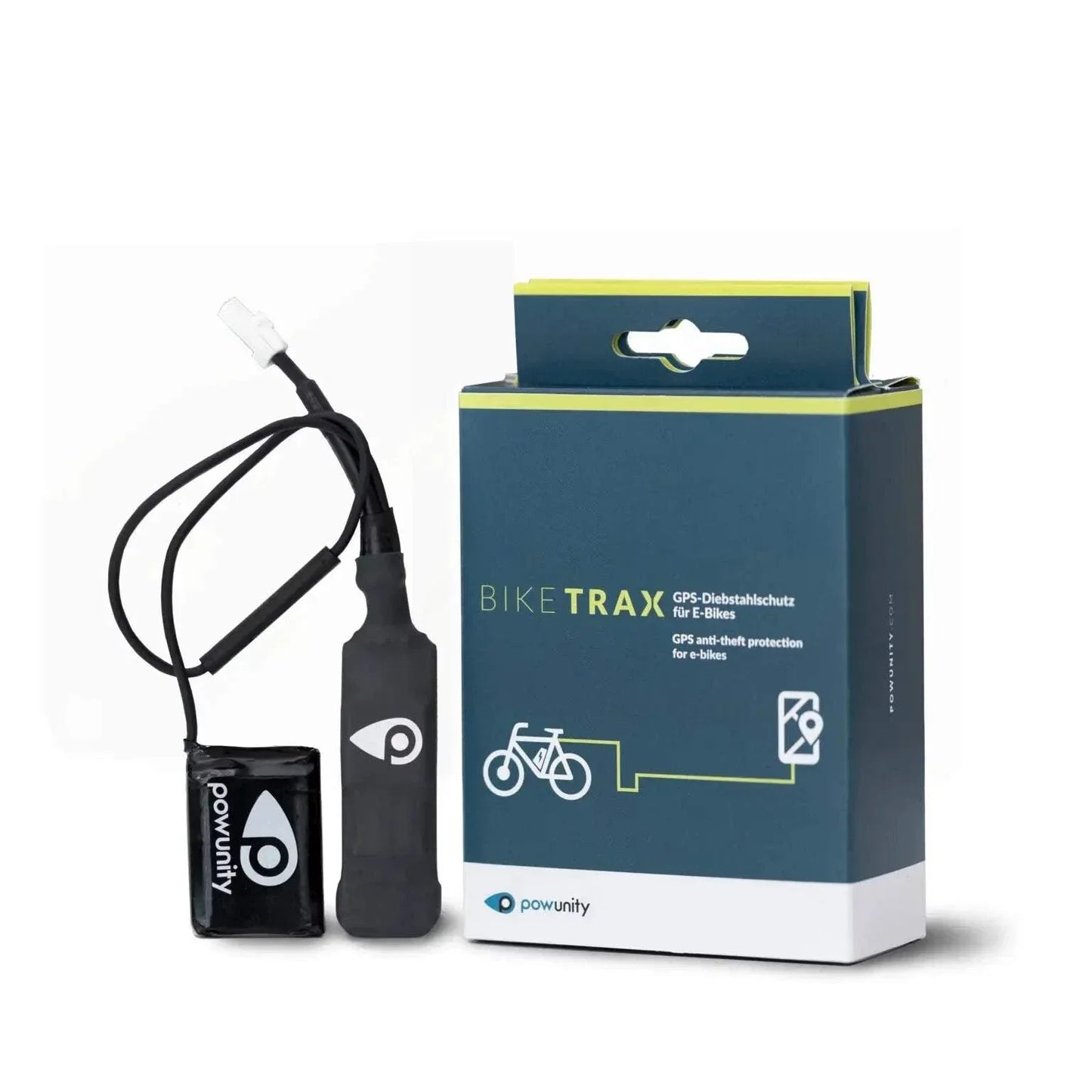 Bike Trax GPS Tracker for e-bike theft protection with smartphone app integration.