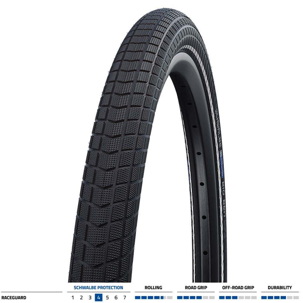 Schwalbe Big Ben Raceguard 20 x 2.15 tire with modern profile and K-Guard puncture protection.