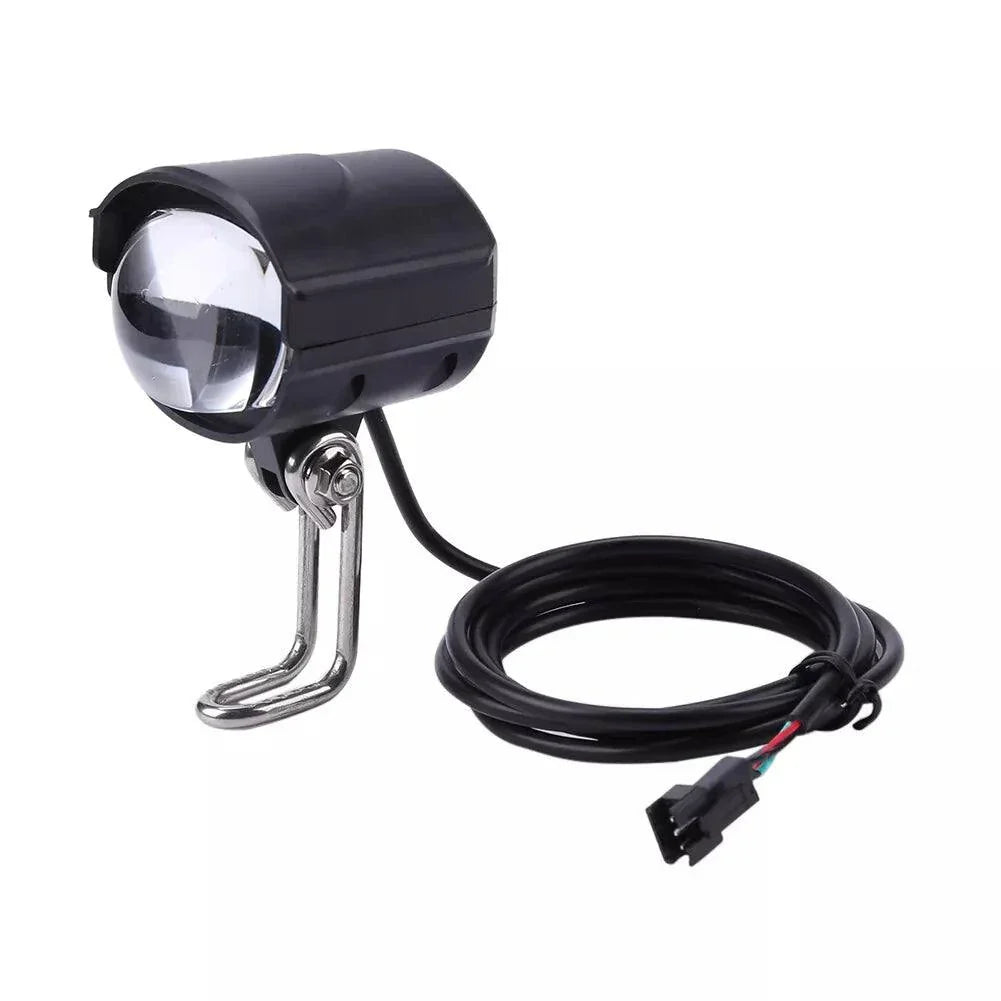 Charged F1 Hub Front Light, black electric bike LED headlight, ABS material.