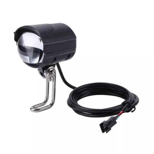 Charged F1 Hub Front Light, black electric bike LED headlight, ABS material.