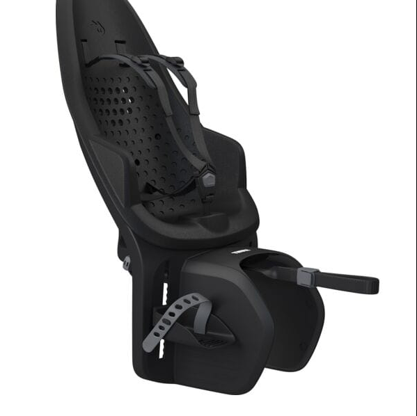 Yepp 2 Maxi rear seat black bike child seat with adjustable harness and footrests rack mount