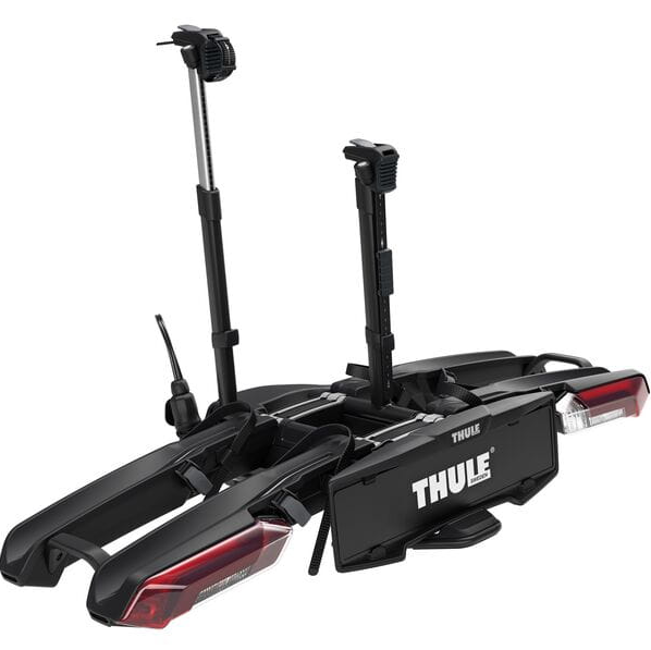 Thule Epos 2-bike towball carrier with 13-pin connector and foldable design for secure bike transport