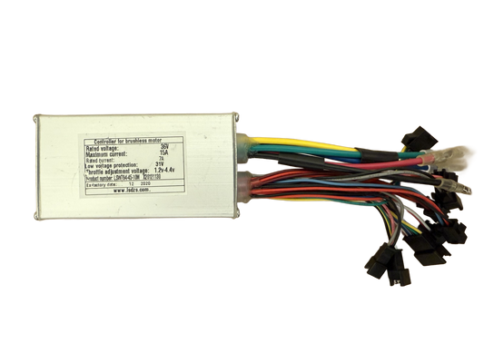 Charged F1 Hub Controller 20" with multicolored wiring and specifications label.