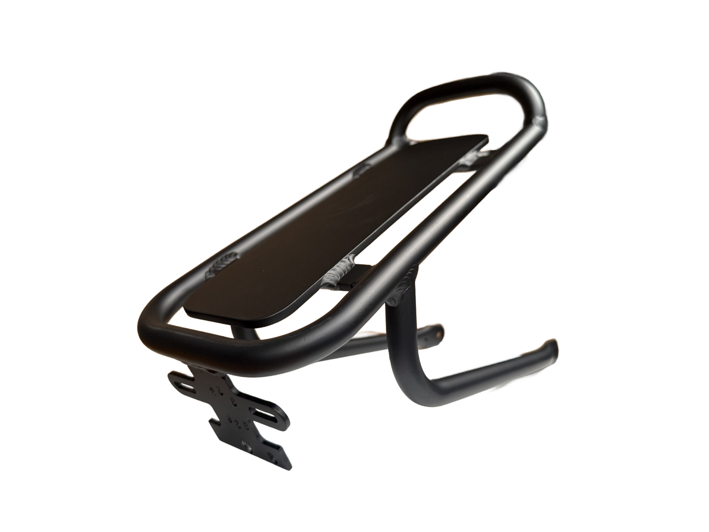 Charged F1 Hub Rear Rack with custom design for rear attachment.