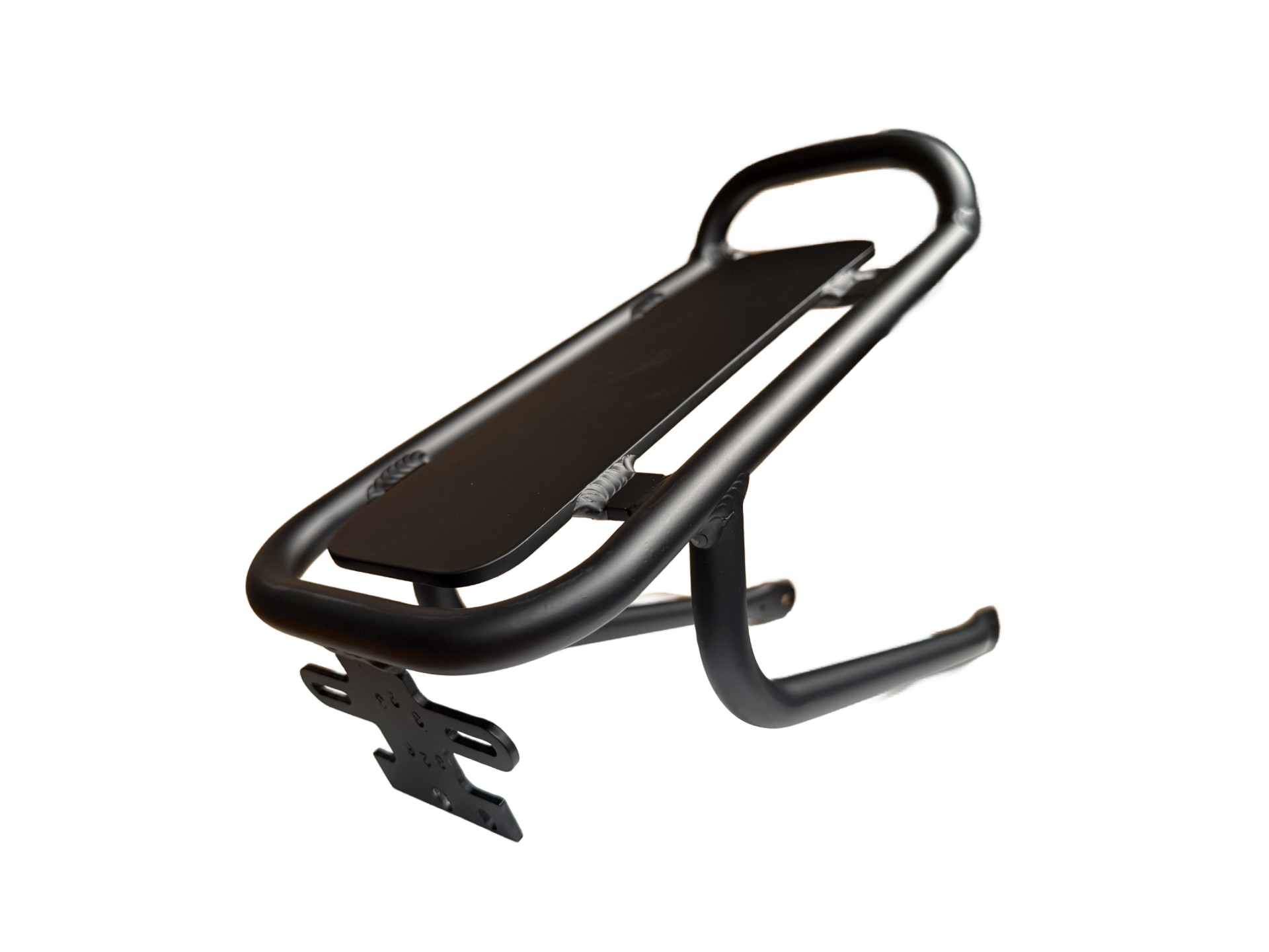 Charged F1 Hub Rear Rack with custom design for rear attachment.