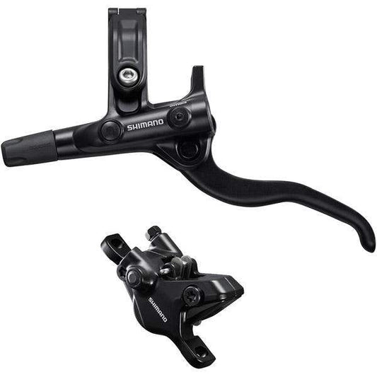 Shimano MT400 Brake & Caliper with hydraulic disc brake and ergonomic lever design.